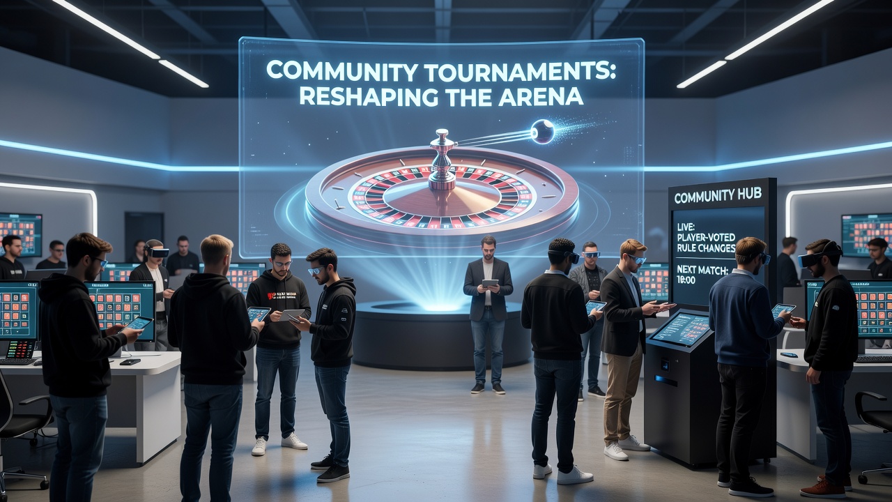 Digital interface showing live leaderboard and community chat during a virtual roulette tournament