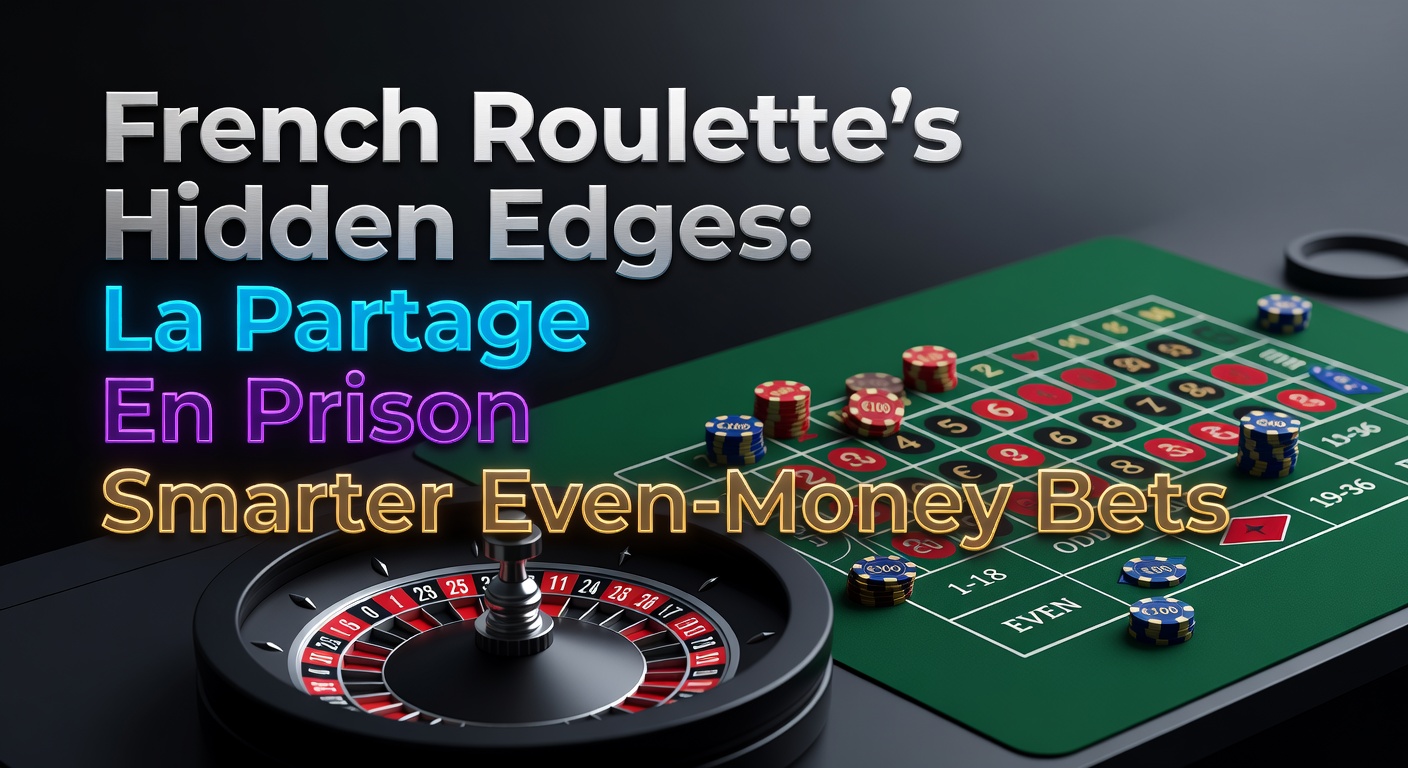 A classic French Roulette table highlighting the even-money betting areas and rule announcements for La Partage and En Prison