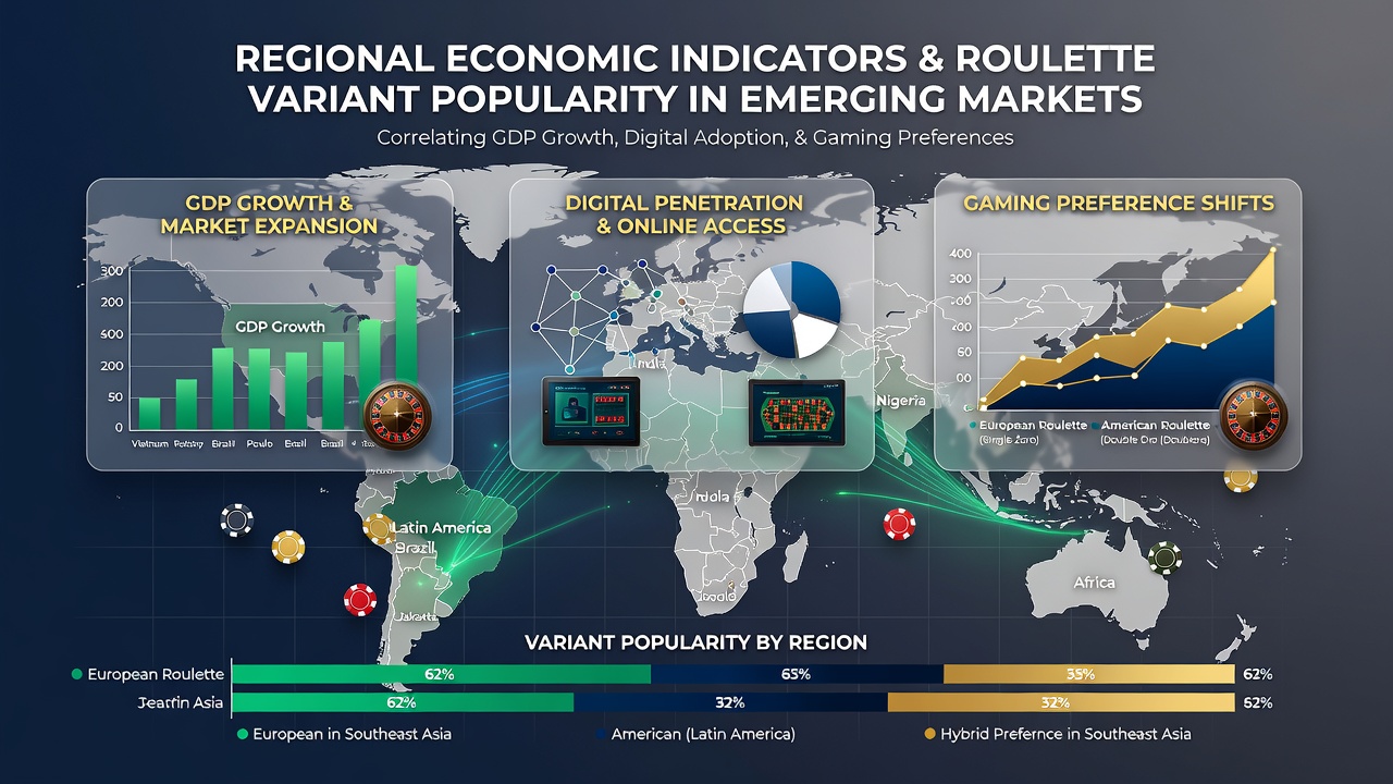 Mobile roulette interfaces displaying variant options alongside regional economic data overlays