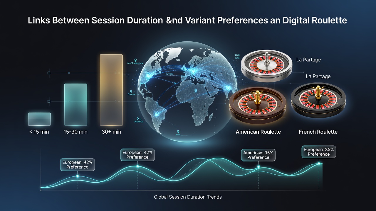 Global digital roulette session analytics dashboard showing duration trends and variant selections