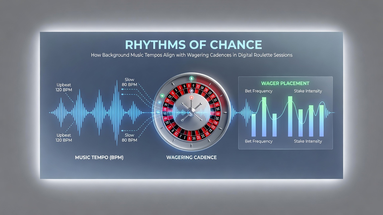 Close-up of roulette wheel with overlaid sound wave graphics representing tempo alignment