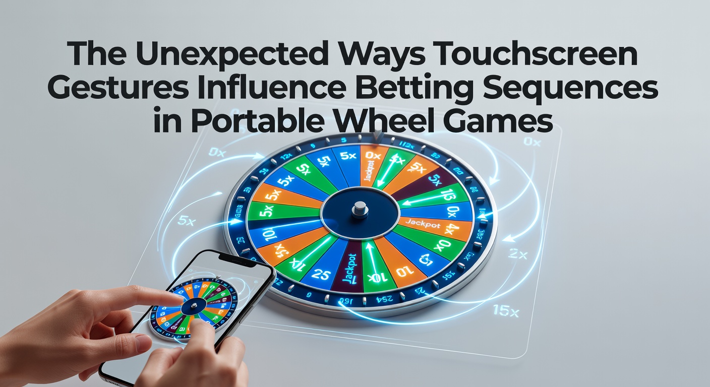 Close-up of a smartphone screen displaying a portable roulette wheel with visible gesture indicators and betting chips positioned on the layout